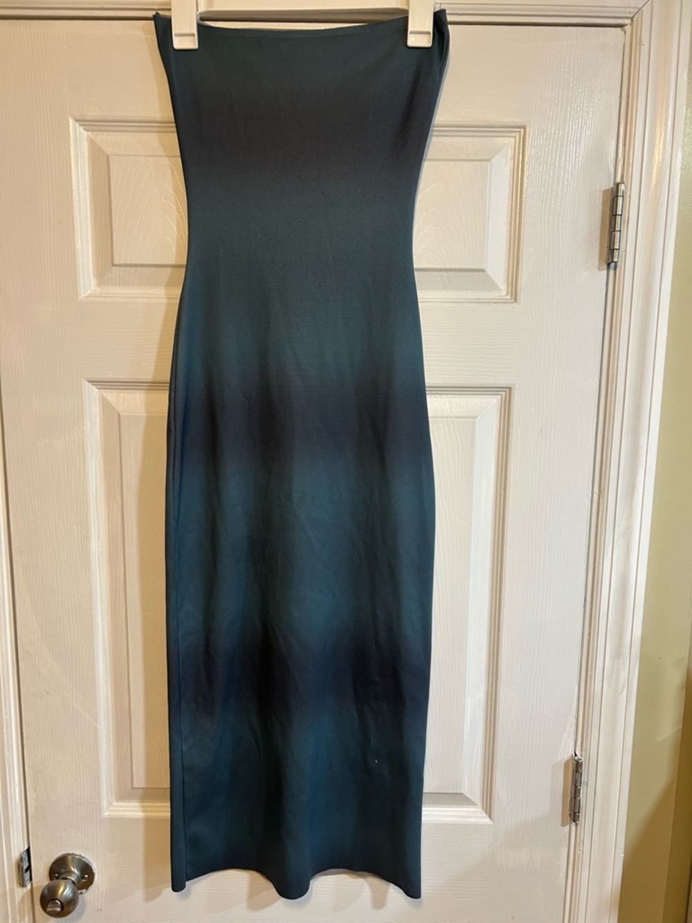 Zara Teal Ombre Strapless Maxi Dress